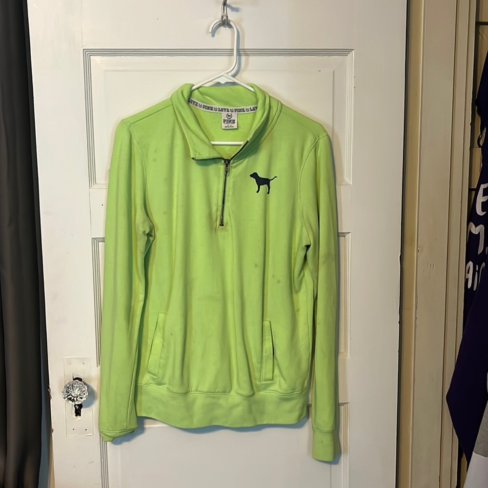 neon green “pink” sweatshirt